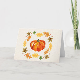 Thanksgiving Pumpkin Löv Watercolor Helgkort