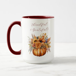 Thanksgiving-Pumpkin med blommor- Mugg