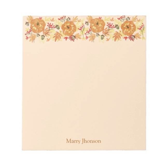 Thanksgiving PUmpkin-middag Anteckningsblock (Framsida)