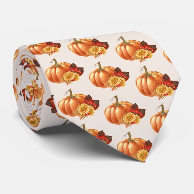 Thanksgiving Pumpkin Neck Tie Slips (Rullad)