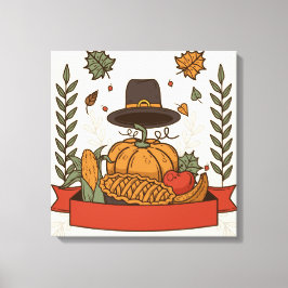 Thanksgiving Pumpkin och höst Canvastryck