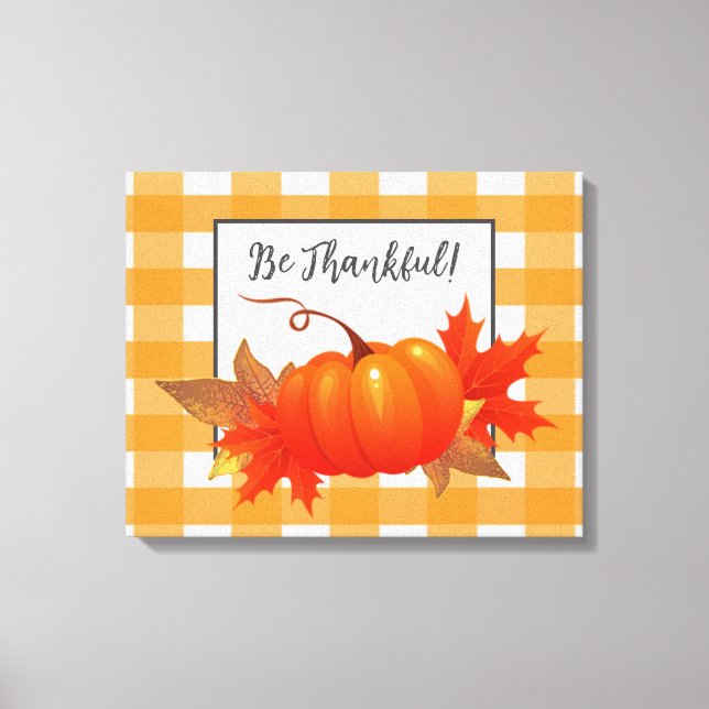 Thanksgiving Pumpkin Orange Buffalo Play Canvastryck (Framsida)