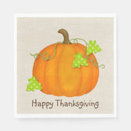 Thanksgiving Pumpkin på Burlap Pappersservett