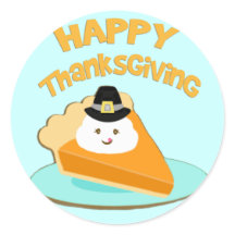 Thanksgiving Pumpkin Paj Pilgrim Stickers