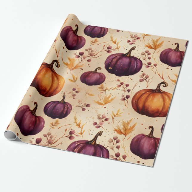 Thanksgiving Pumpkin Patch Pumpkins Autumn Harvest Presentpapper (Utrullad)