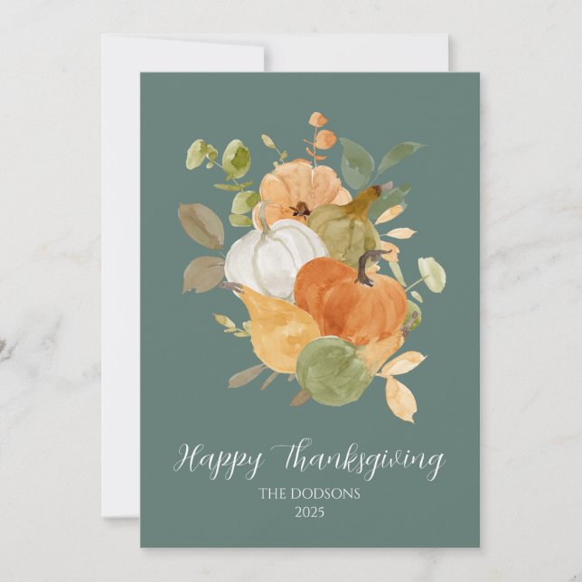 Thanksgiving Pumpkin Photo Card Julkort (Framsida)