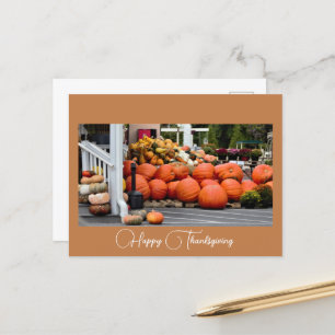 Thanksgiving Pumpkin Photo Postcard Vykort