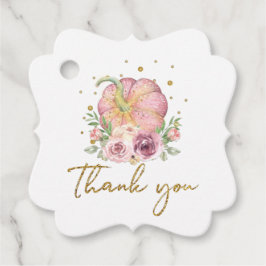 Thanksgiving Pumpkin Rosa guld Tack Gåvor Etiketter