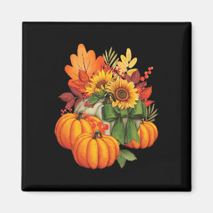 Thanksgiving Pumpkin Solrosblomma hösten Helgdag Magnet