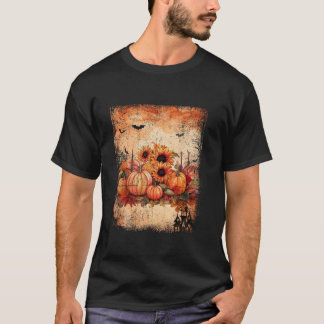 Thanksgiving Pumpkin Solrosblomma hösten Helgdag T Shirt