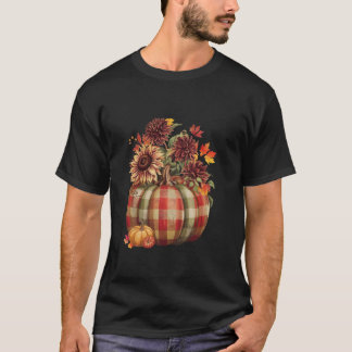 Thanksgiving Pumpkin Solrosblomma hösten Helgdag T Shirt