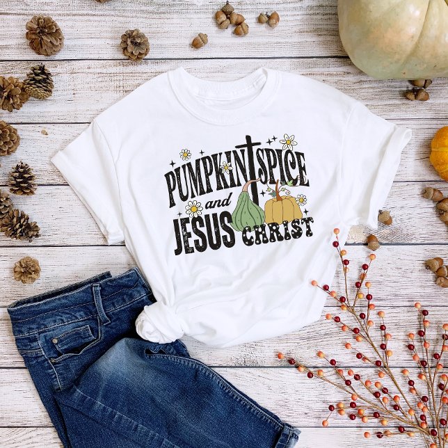 Thanksgiving Pumpkin Spice Jesus Kristus Fall T Shirt (Skapare uppladdad)