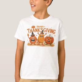 Thanksgiving Pumpkins in Witch Hats Tecknad T Shirt
