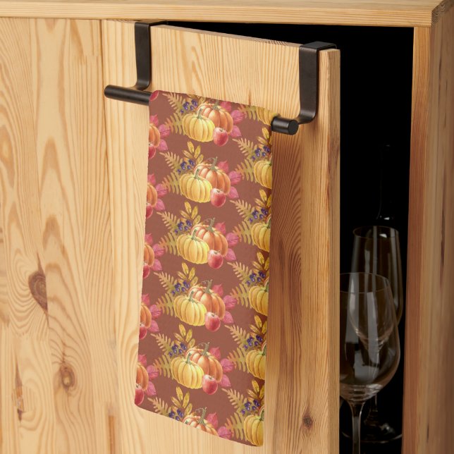 Thanksgiving Pumpkins Kitchen Towel Kökshandduk (Thirds Fold)