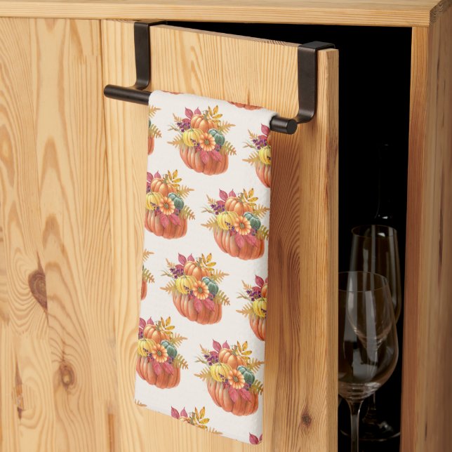 Thanksgiving Pumpkins Kitchen Towel Kökshandduk (Thirds Fold)