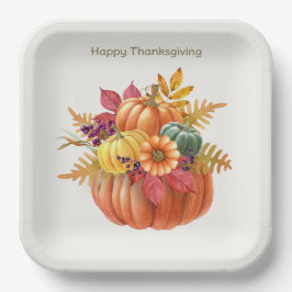 Thanksgiving Pumpkins Papper Plate
