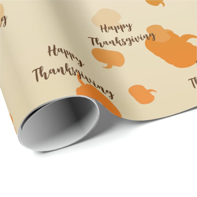 Thanksgiving Pumpkins Presentpapper (Rullad Hörn)