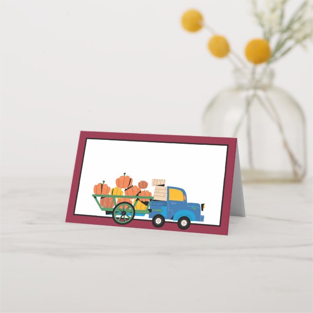 Thanksgiving Pumpkins | Skriva i Namn i gästen Placeringskort (Framsida)