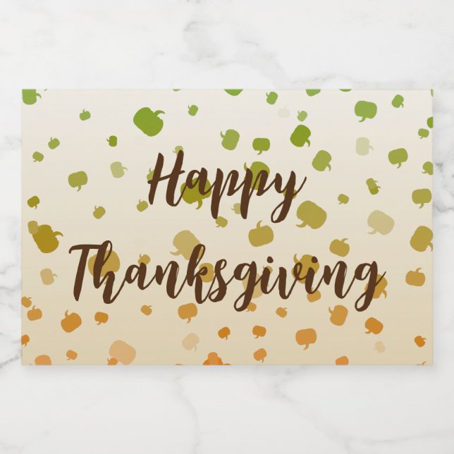 Thanksgiving Pumpkins Spritflaskor Etikett (Enkel etikett)