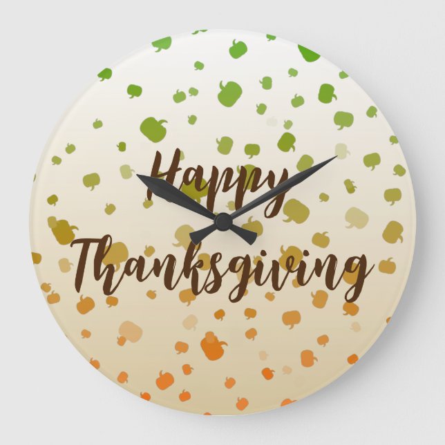 Thanksgiving Pumpkins Stor Klocka (Framsida)