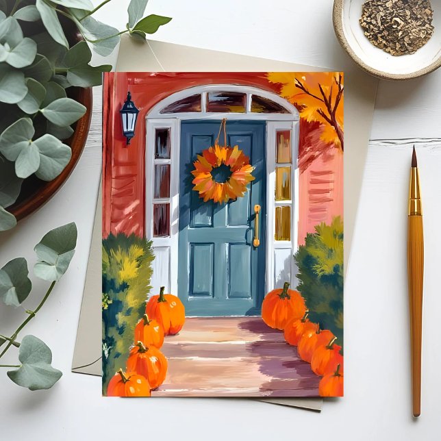 Thanksgiving Pumpkins | Watercolor Autumn Fall Vykort (Skapare uppladdad)