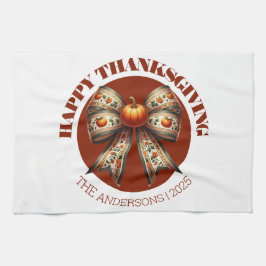 Thanksgiving pumpkins white &brown create your own kökshandduk