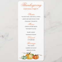 Thanksgiving Pumpkort för innermeny