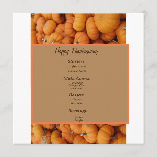 Thanksgiving pumpor meny (Framsida)