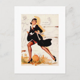 Thanksgiving Quaker Girl Pin Up Girl Helg Vykort