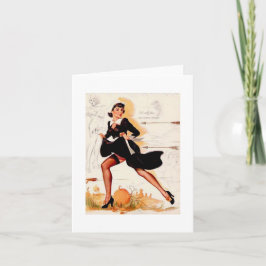 Thanksgiving Quaker Girl Pin Up Girl Helgkort