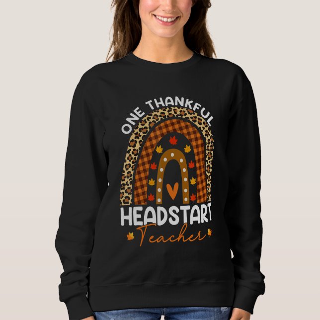 Thanksgiving Rainbow Leopard One Thankful Headstar T Shirt (Framsida)