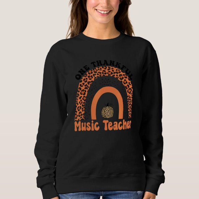 Thanksgiving Rainbow Leopard One Thankful Music Te T Shirt (Framsida)