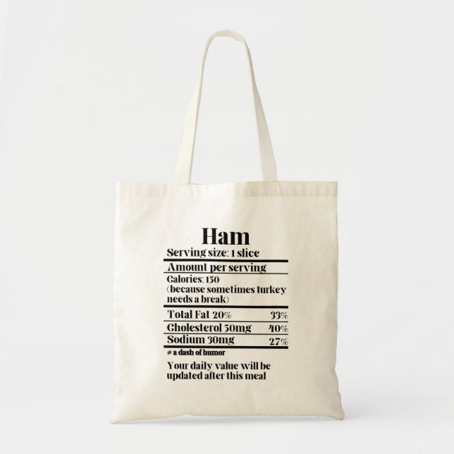 Thanksgiving Recept Ham Nutrition Facts.w Tygkasse (Framsidan)