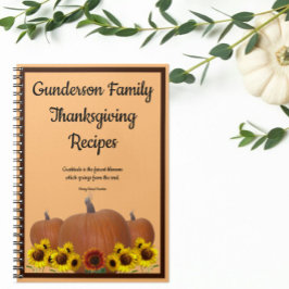 Thanksgiving Recipes Pumpkin Sunblommors Gratitude Anteckningsbok