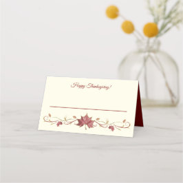 Thanksgiving Red Maple Löv & Swirls Placeringskort