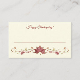Thanksgiving Red Maple Löv & Swirls Placeringskort