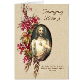 Thanksgiving Religiösa Helig hjärta Jesus hjärta Hälsningskort