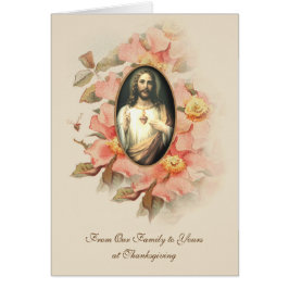 Thanksgiving Religiösa Helig hjärta Jesus hjärta Hälsningskort