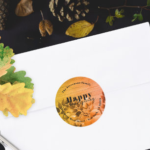 Thanksgiving Returadress kuvert försegling Runt Klistermärke