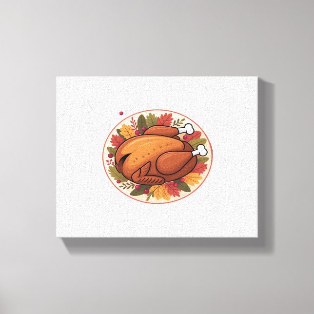 Thanksgiving Roast Turkey - Festive Helgdag Feast Canvastryck (Framsida)
