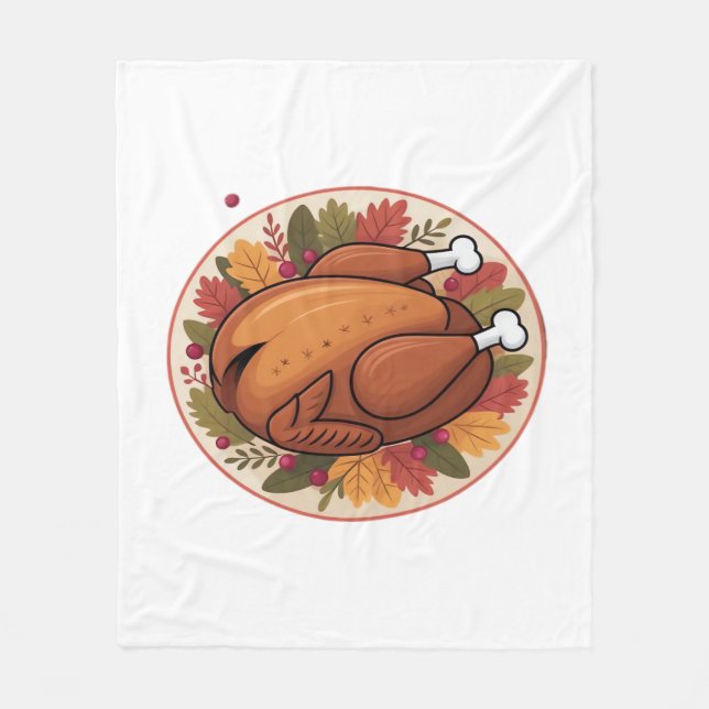 Thanksgiving Roast Turkey - Festive Helgdag Feast Fleecefilt (Framsidan)
