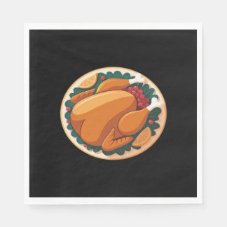 Thanksgiving Roast Turkey - Festive Helgdag Feast Pappersservett
