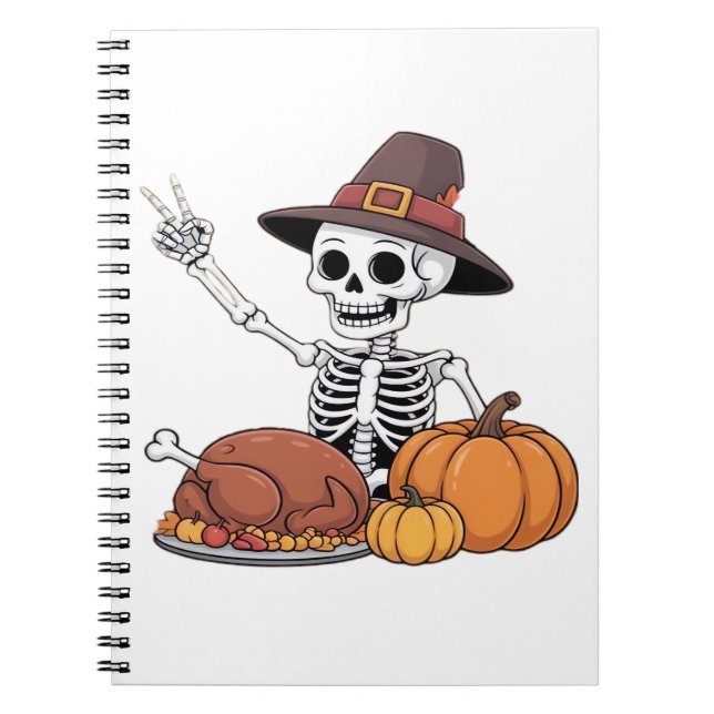 Thanksgiving-röntgenstråle Skeleton Funny Sten Han Anteckningsbok (Framsidan)