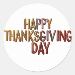 Thanksgiving Round Stickers Runt Klistermärke