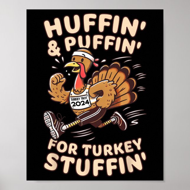 Thanksgiving Running Turkey Trot 2024 Funny Poster (Framsidan)