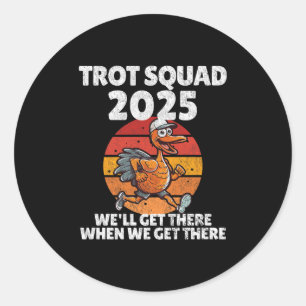 Thanksgiving Running Turkey Trot Squad 2025, Trot Runt Klistermärke