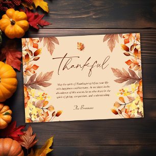 Thanksgiving Rustic Höst löv tacksamt Julkort