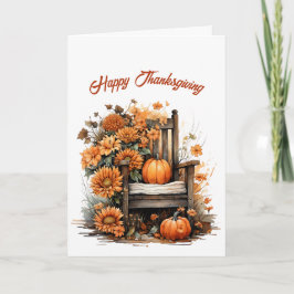 Thanksgiving Rustic-stolsillustration Kort