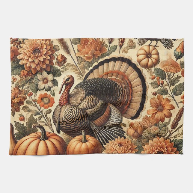 Thanksgiving Rustic Turkey  Kökshandduk (Horisontell)