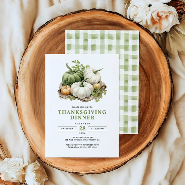 Thanksgiving Rustic Watercolor Pumpkins & Play Inbjudningar (Skapare uppladdad)